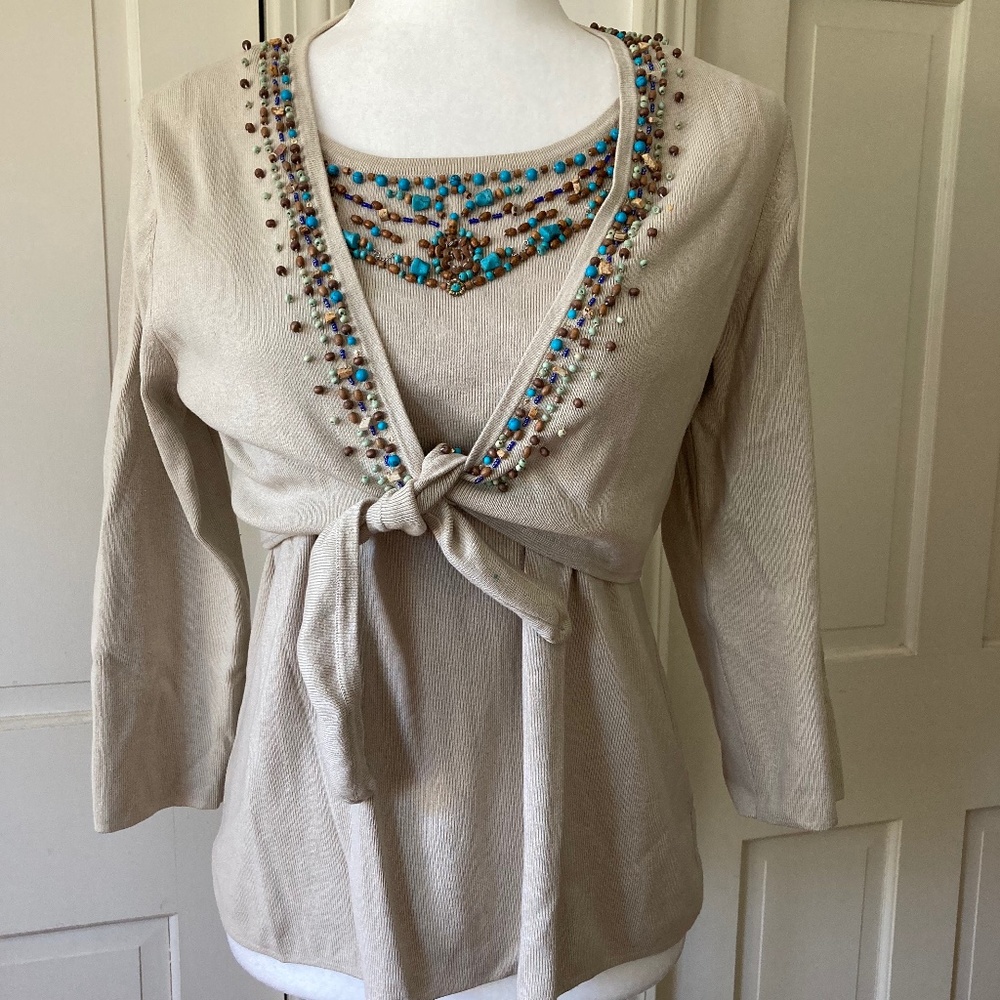 2 Piece Beaded Tank/Jacket SET